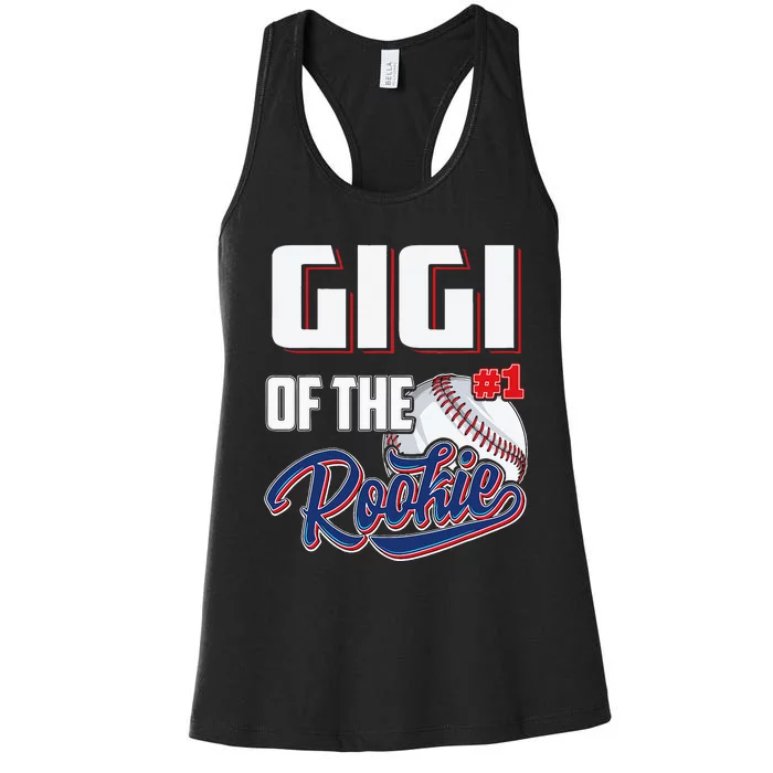 Gigi Of Rookie 1 Years Old Team 1st Birthday Baseball Women's Racerback Tank