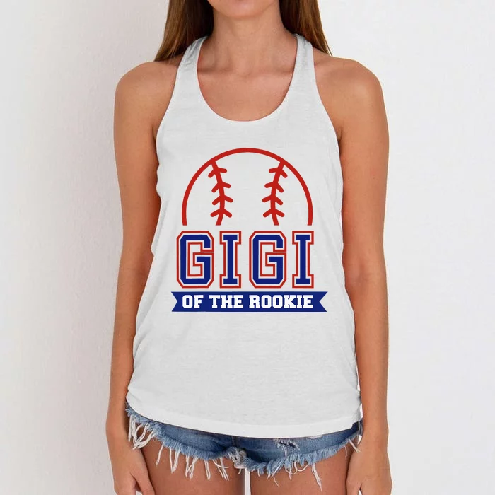 Gigi Of Rookie 1st Birthday Baseball Theme Matching Party Women's Knotted Racerback Tank