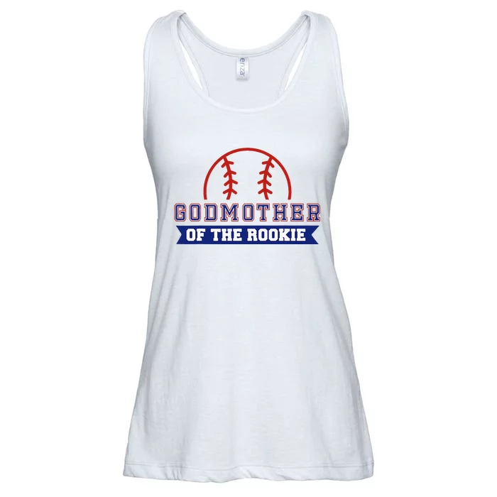 Godmother Of Rookie 1st Birthday Baseball Theme Matching Ladies Essential Flowy Tank