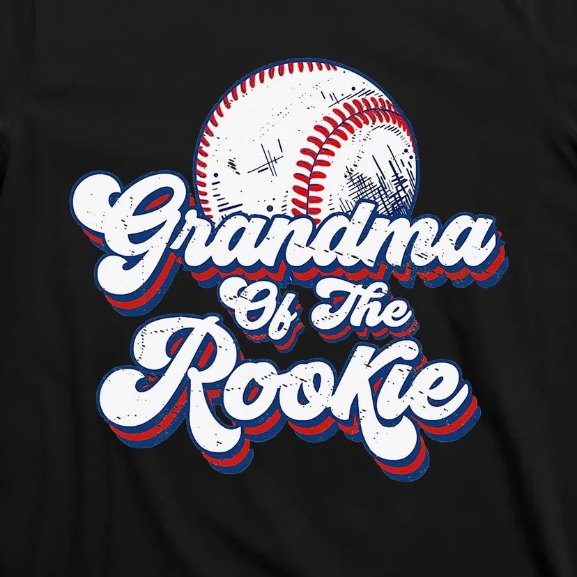 Grandma of Rookie 1st Birthday Baseball Theme Matching Party T-Shirt