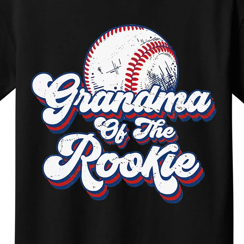 Grandma of Rookie 1st Birthday Baseball Theme Matching Party Kids T-Shirt