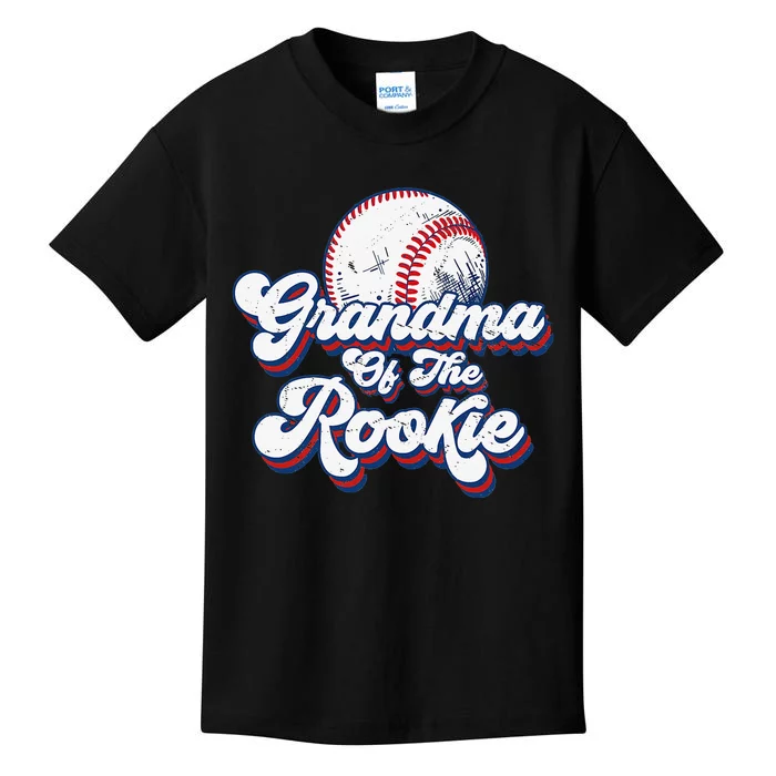 Grandma of Rookie 1st Birthday Baseball Theme Matching Party Kids T-Shirt