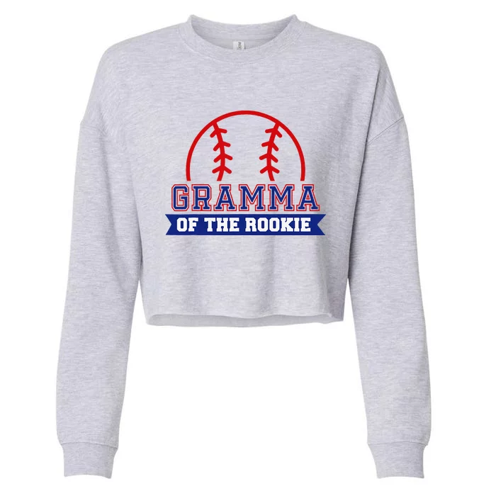 Gramma Of Rookie 1st Birthday Baseball Theme Matching Party Cropped Pullover Crew