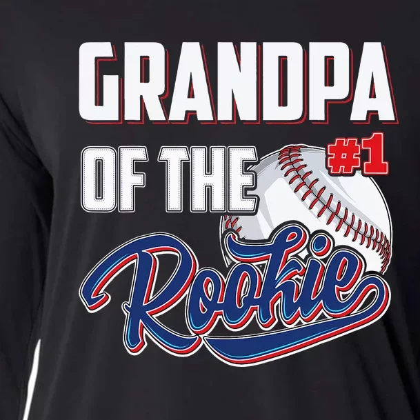 Grandpa of Rookie 1 Years old Team 1st Birthday Baseball Cooling Performance Long Sleeve Crew