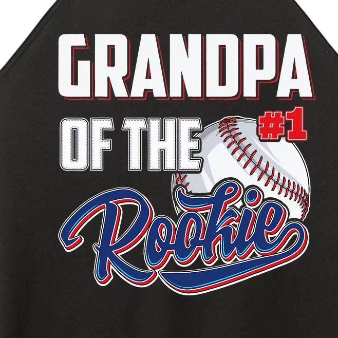 Grandpa of Rookie 1 Years old Team 1st Birthday Baseball Women’s Perfect Tri Rocker Tank