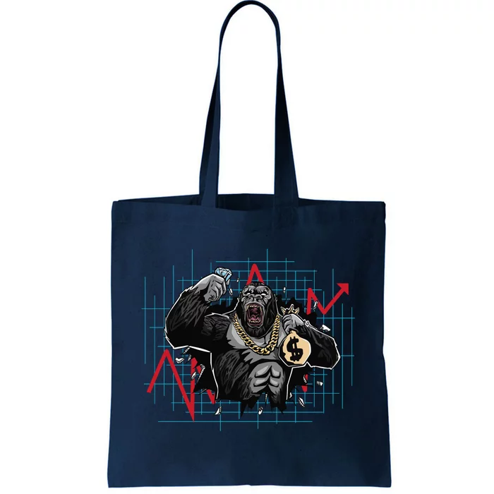 Gorilla Crashing Stock Market Tote Bag