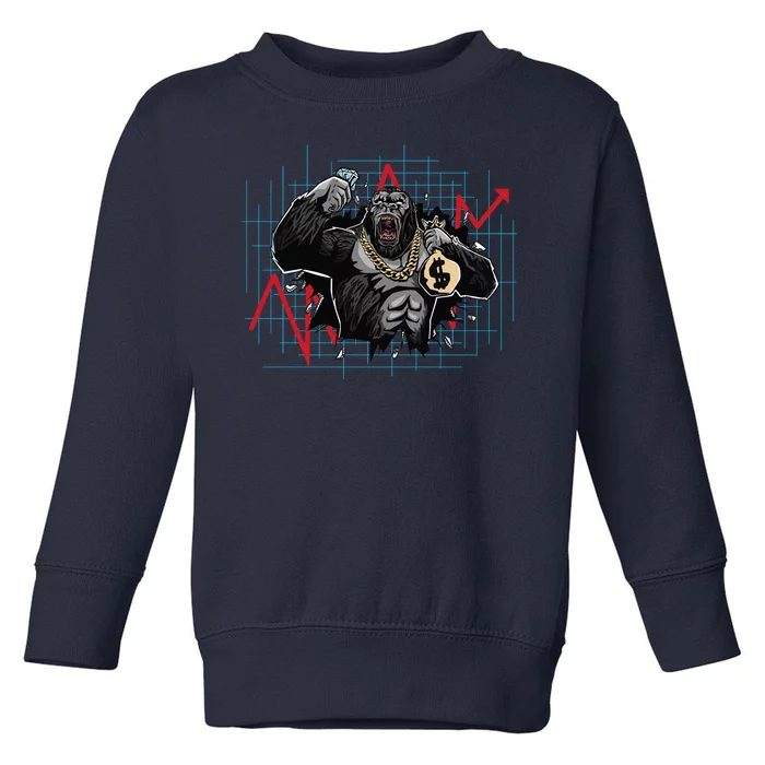 Gorilla Crashing Stock Market Toddler Sweatshirt