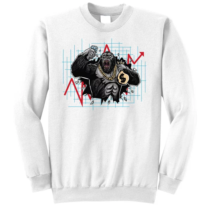 Gorilla Crashing Stock Market Sweatshirt