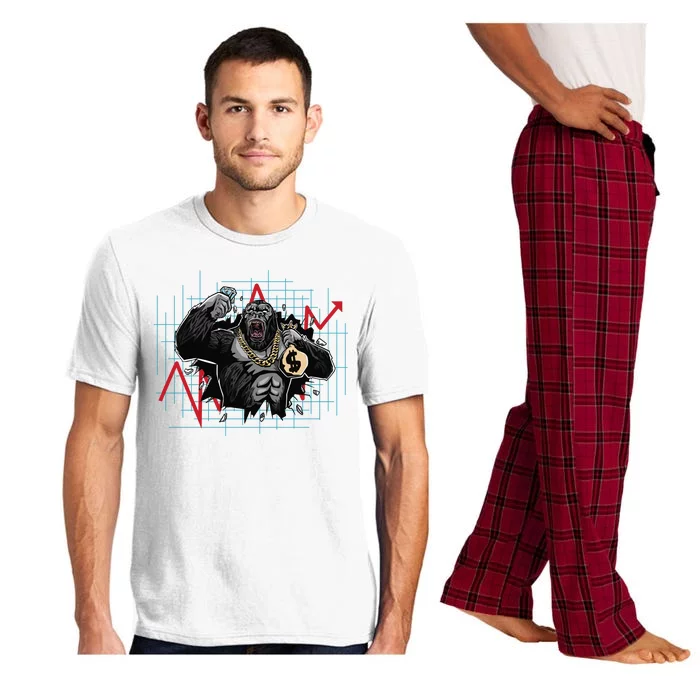 Gorilla Crashing Stock Market Pajama Set