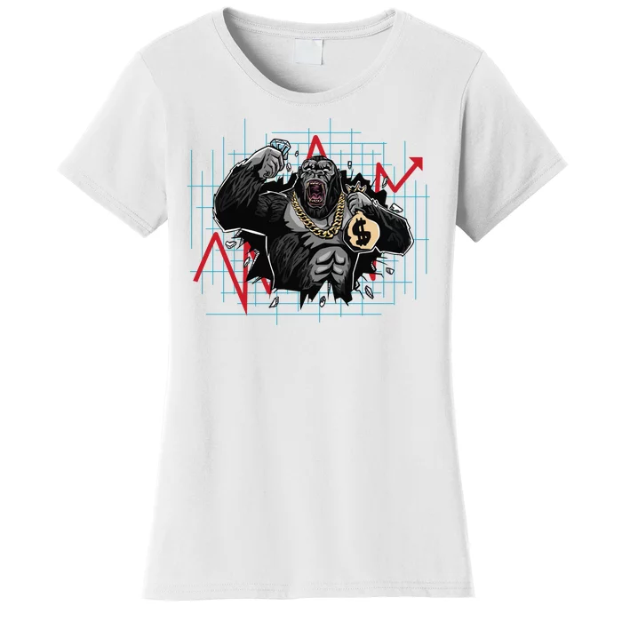 Gorilla Crashing Stock Market Women's T-Shirt