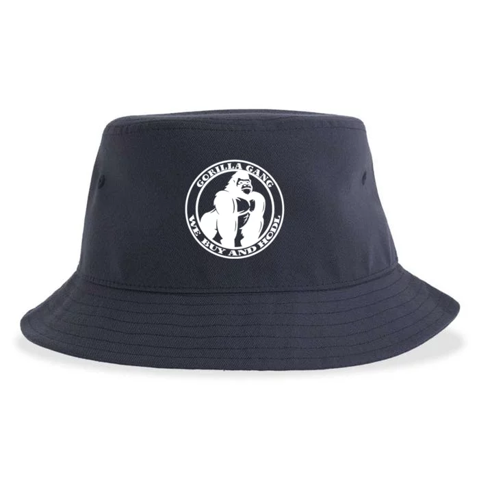 Gorilla Gang We Buy And HODL Meme Stonk Sustainable Bucket Hat