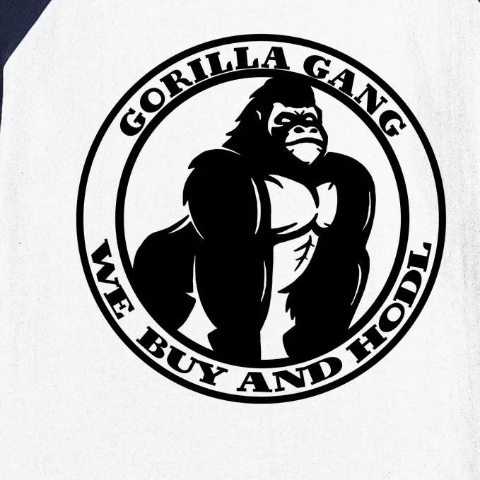 Gorilla Gang We Buy And HODL Meme Stonk Baseball Sleeve Shirt