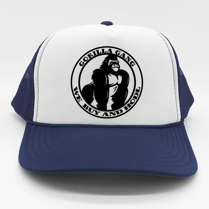 Gorilla Gang We Buy And HODL Meme Stonk Trucker Hat