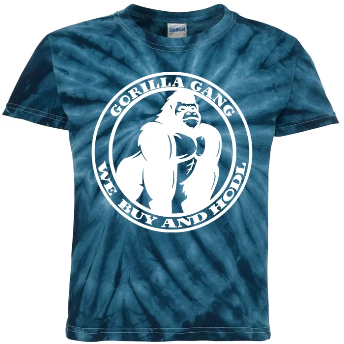 Gorilla Gang We Buy And HODL Meme Stonk Kids Tie-Dye T-Shirt