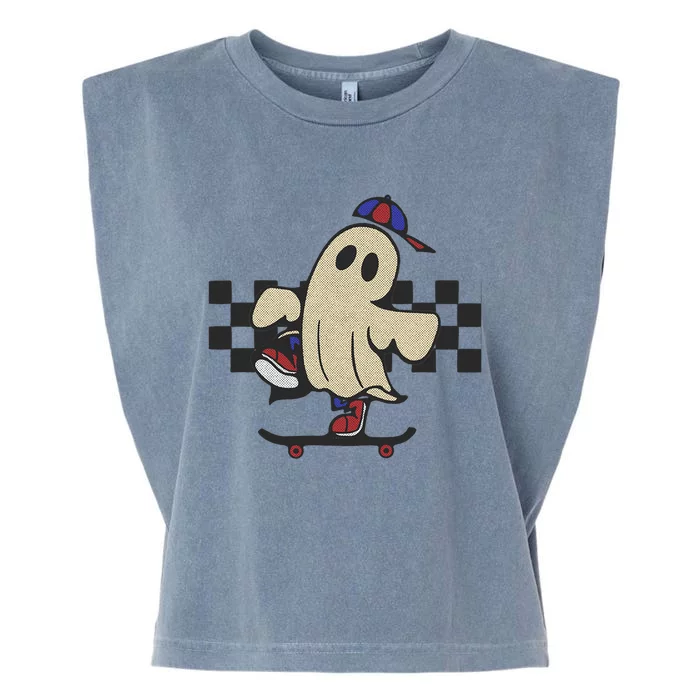 Ghost On Skateboard Skateboarding Is Fun Vintage Design Gift Garment-Dyed Women's Muscle Tee