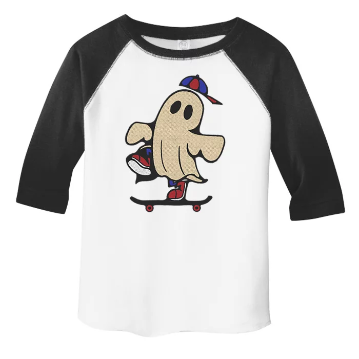 Ghost On Skateboard Skateboarding Pocket Vintage Retro Gift Toddler Fine Jersey T-Shirt