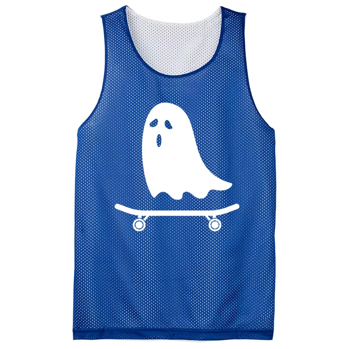 Ghost On Skateboard Halloween Great Gift Mesh Reversible Basketball Jersey Tank