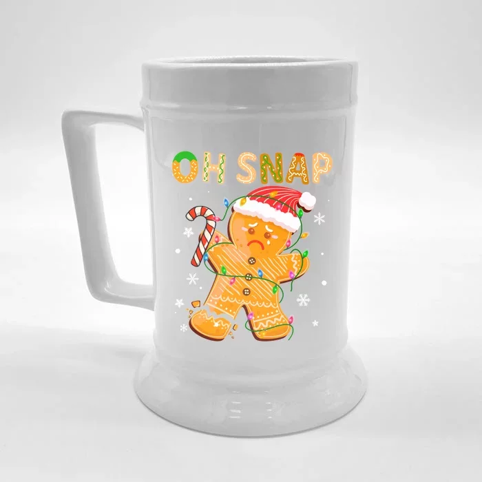 Gingerbread Oh Snap Christmas Cookie Costume Baking Team Funny Gift Front & Back Beer Stein