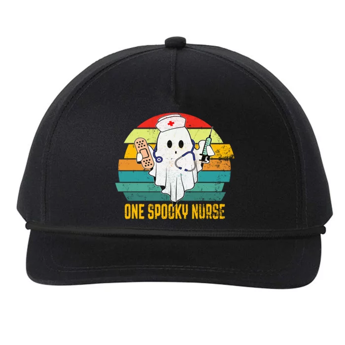 Ghosts One Spooky Nurse Halloween Nurse Fall Scrub Rn Gift Snapback Five-Panel Rope Hat