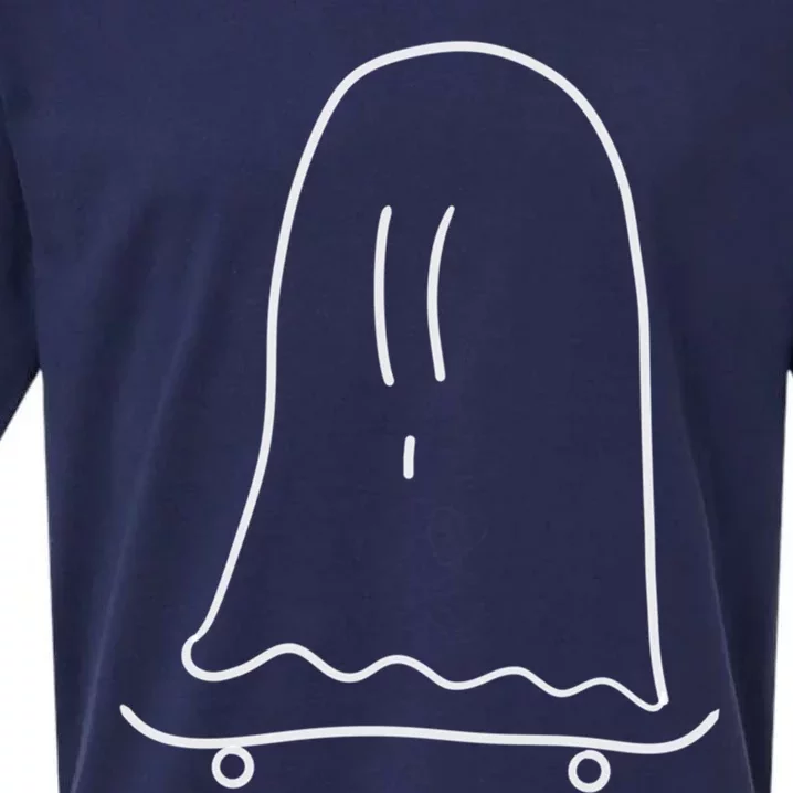 Ghost On Skateboard: Hauntingly Rad Adventures Funny Gift Sueded Cloud Jersey T-Shirt