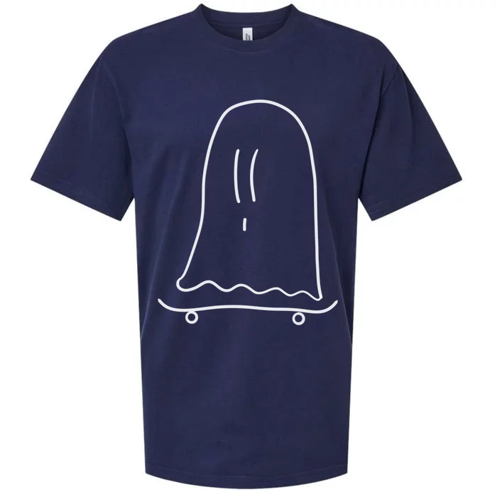 Ghost On Skateboard: Hauntingly Rad Adventures Funny Gift Sueded Cloud Jersey T-Shirt