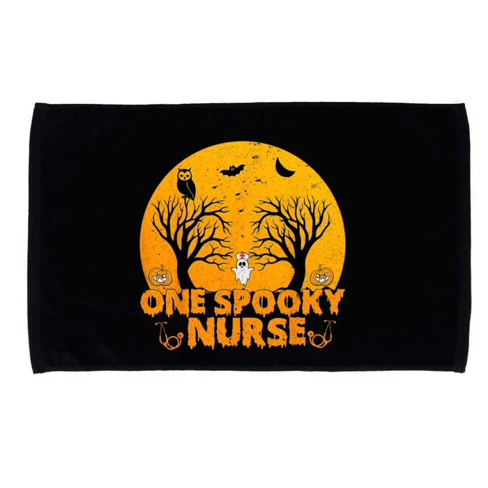 Ghosts One Spooky Nurse Halloween Nurse Fall Scrub Rn Gift Microfiber Hand Towel