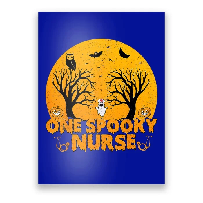 Ghosts One Spooky Nurse Halloween Nurse Fall Scrub Rn Gift Poster