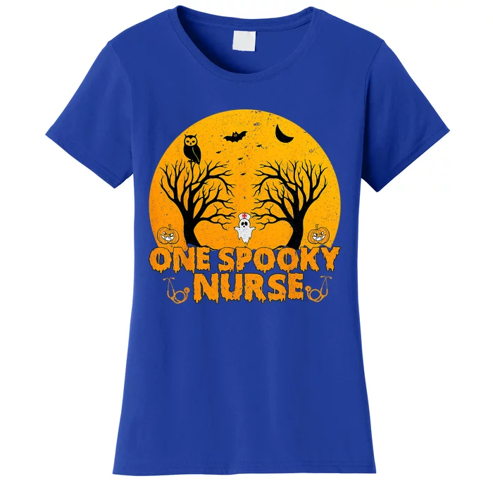 Ghosts One Spooky Nurse Halloween Nurse Fall Scrub Rn Gift Women's T-Shirt