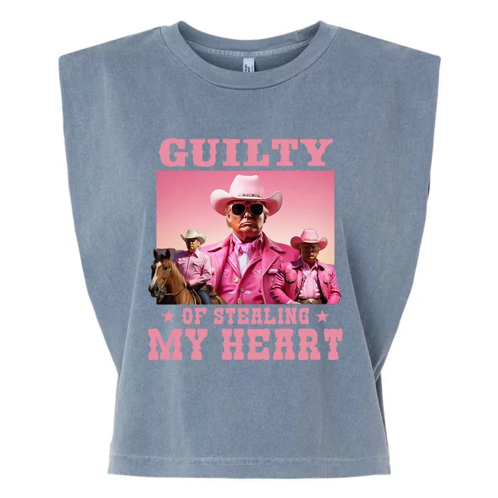 Guilty Of Stealing My Heart Trump 2024 Trump Cowboy Garment-Dyed Women's Muscle Tee