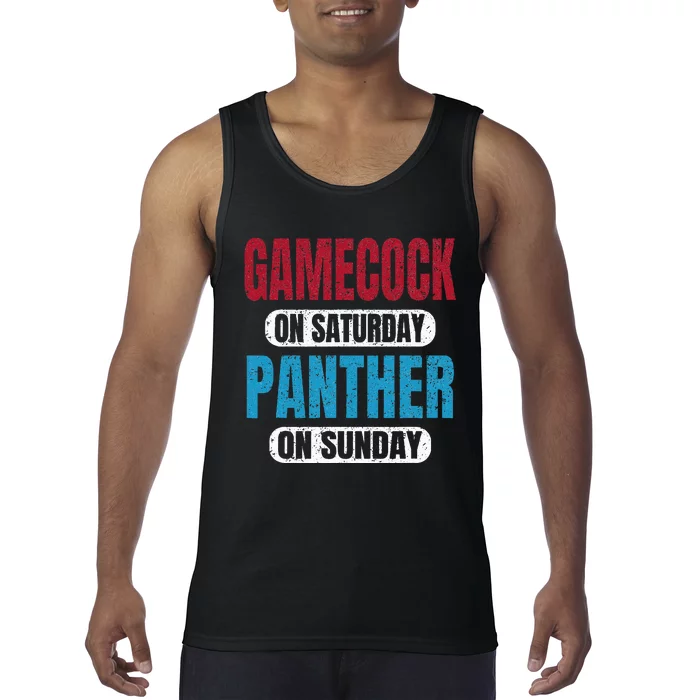 Gamecock On Saturday Panther On Sunday Sports Fans Vintage Tank Top