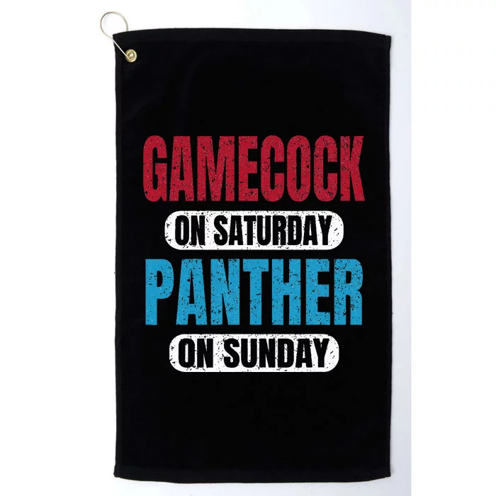 Gamecock On Saturday Panther On Sunday Sports Fans Vintage Platinum Collection Golf Towel