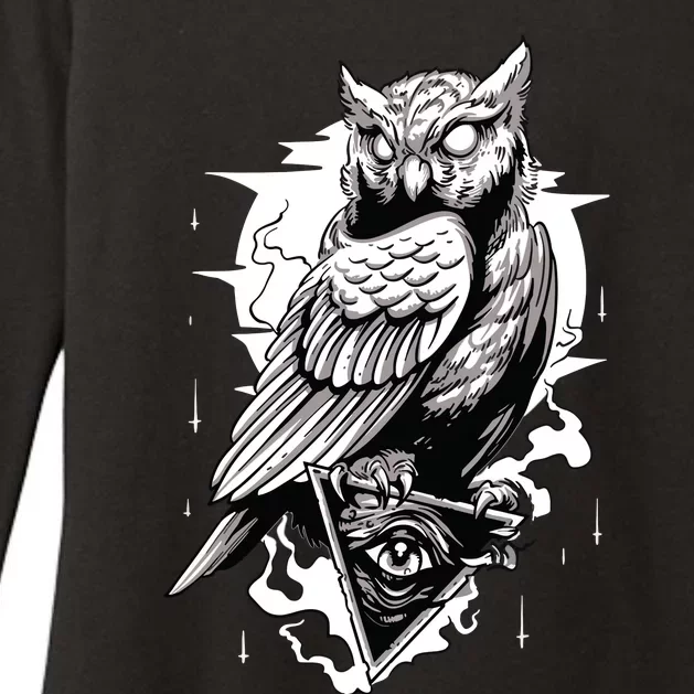 Goth Owl Shirts Spooky Owl Shirts Cool Owl Womens CVC Long Sleeve Shirt