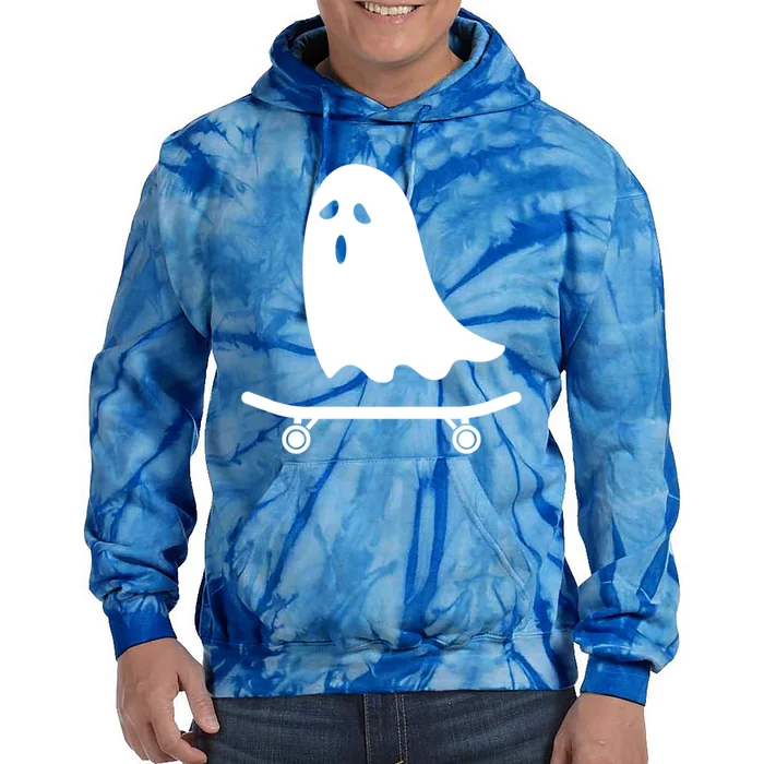 Ghost On Skateboard Halloween Gift Tie Dye Hoodie