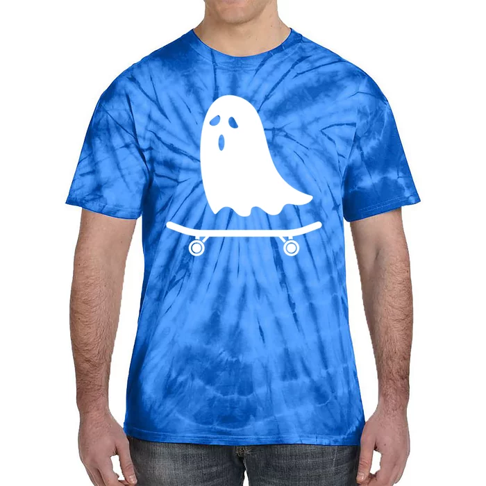 Ghost On Skateboard Halloween Gift Tie-Dye T-Shirt