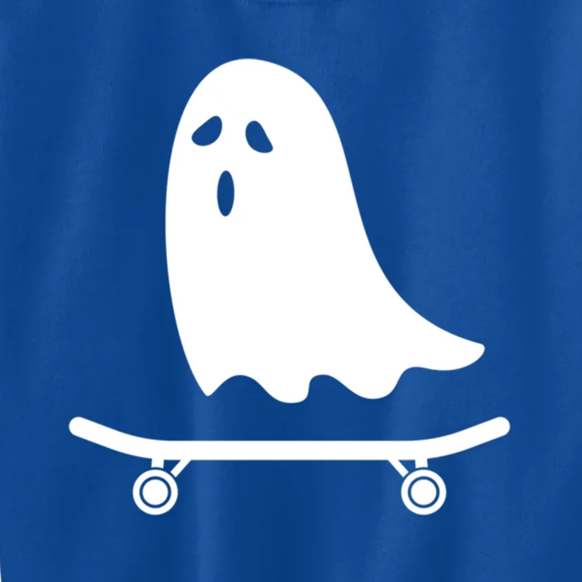 Ghost On Skateboard Halloween Gift Kids Sweatshirt