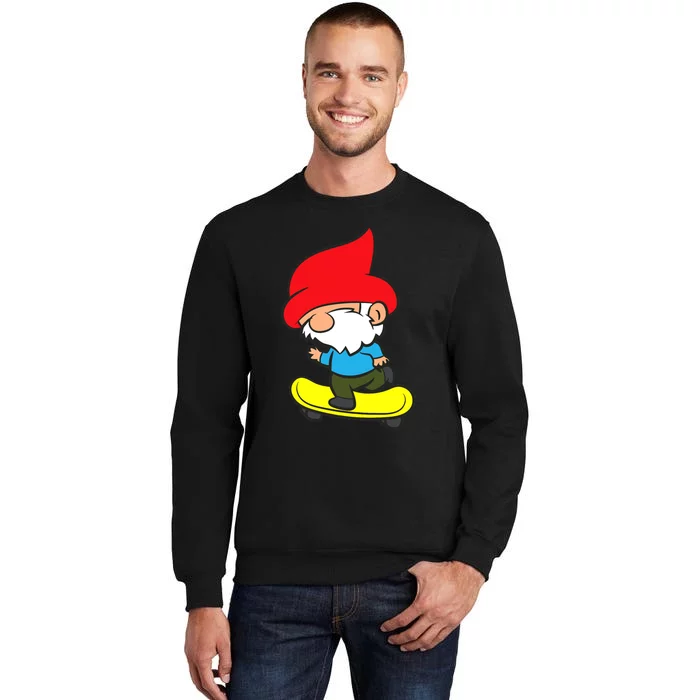 Gnome On Skateboard Cute Gnome Skateboarding Premium Sweatshirt