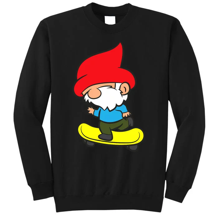 Gnome On Skateboard Cute Gnome Skateboarding Premium Sweatshirt