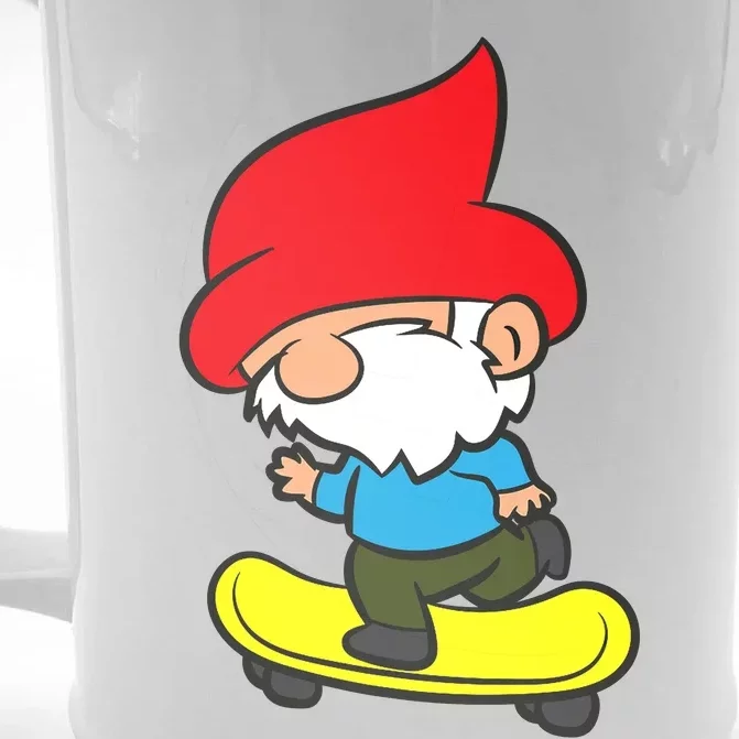 Gnome On Skateboard Cute Gnome Skateboarding Premium Front & Back Beer Stein