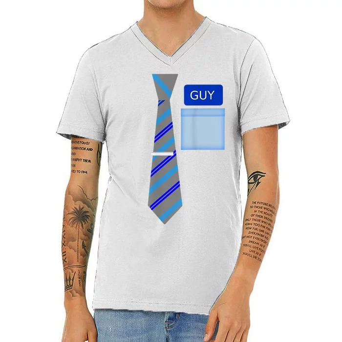 Guy Office Suit And Tie Costume V-Neck T-Shirt