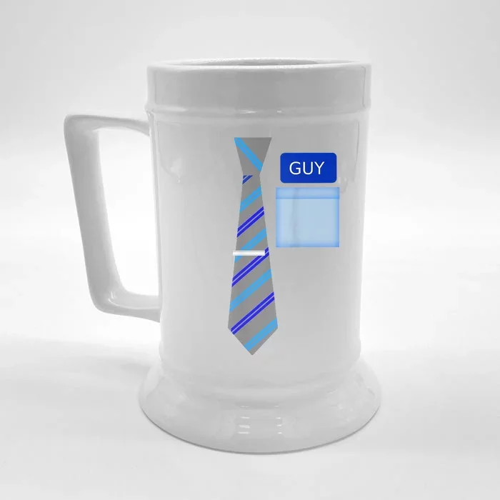 Guy Office Suit And Tie Costume Front & Back Beer Stein