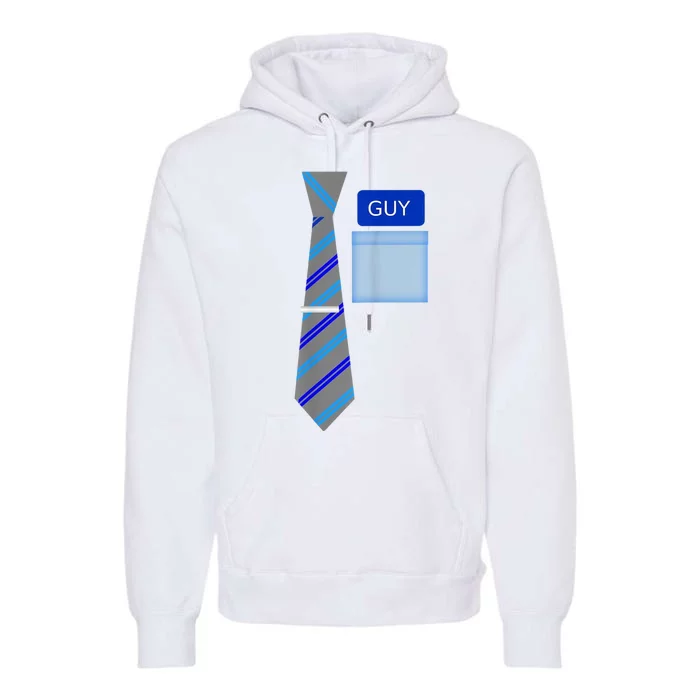 Guy Office Suit And Tie Costume Premium Hoodie