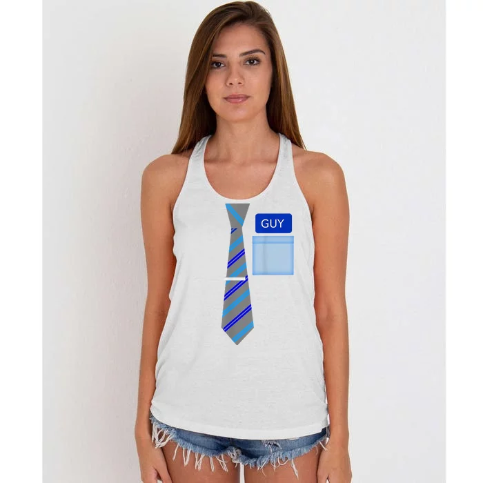 Guy Office Suit And Tie Costume Women's Knotted Racerback Tank