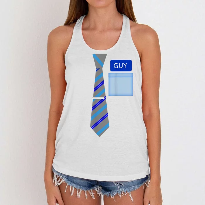 Guy Office Suit And Tie Costume Women's Knotted Racerback Tank