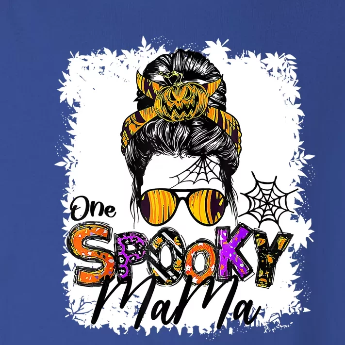 Groovy One Spooky Mama Messy Bun Witch Mom Halloween Gift Toddler Long Sleeve Shirt