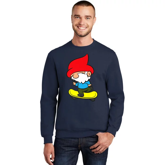 Gnome On Skateboard Cute Gnome Skateboarding Sweatshirt