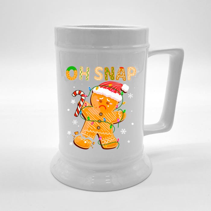 Gingerbread Oh Snap Christmas Cookie Costume Baking Team Cool Gift Front & Back Beer Stein