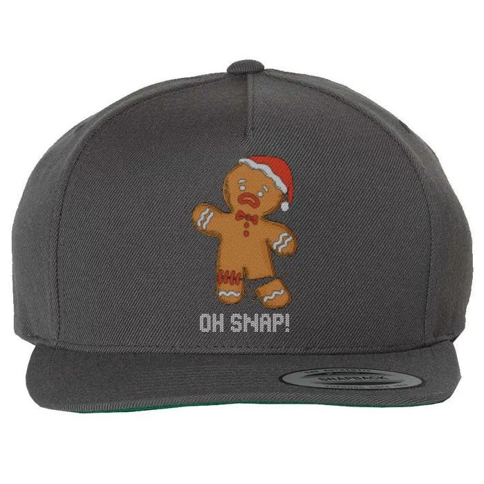 Gingerbread Oh Snap Ugly Christmas Sweater Sweatshirt Wool Snapback Cap