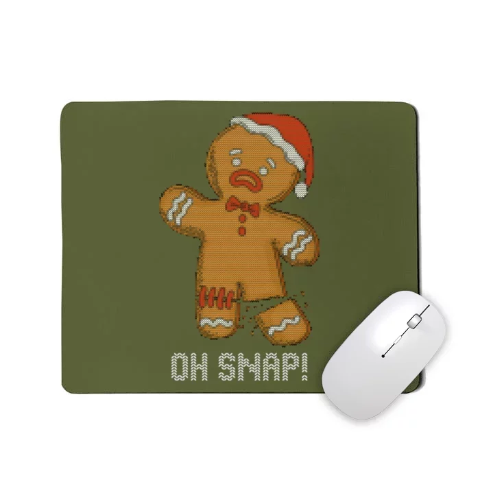 Gingerbread Oh Snap Ugly Christmas Sweater Sweatshirt Mousepad