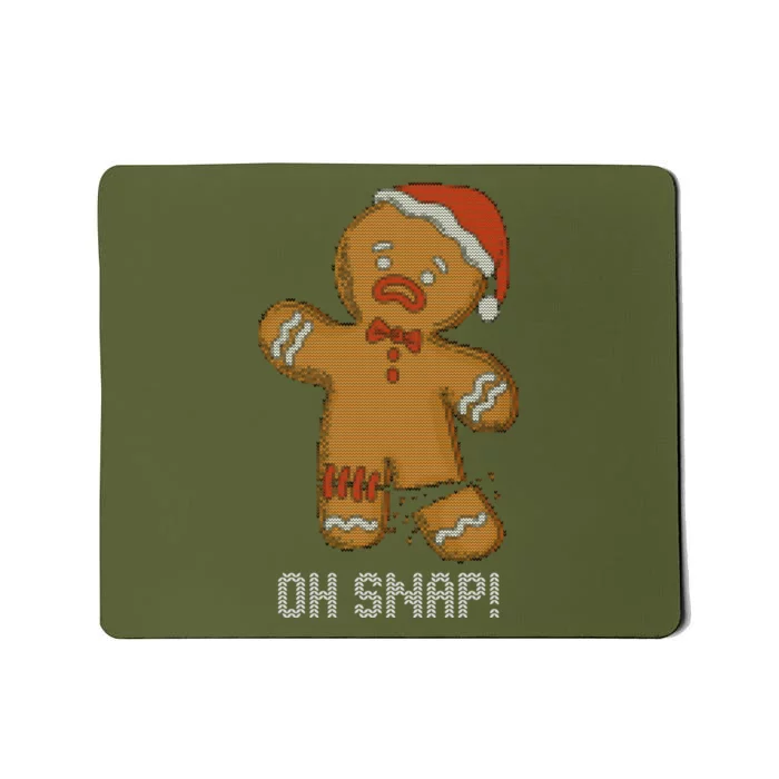 Gingerbread Oh Snap Ugly Christmas Sweater Sweatshirt Mousepad