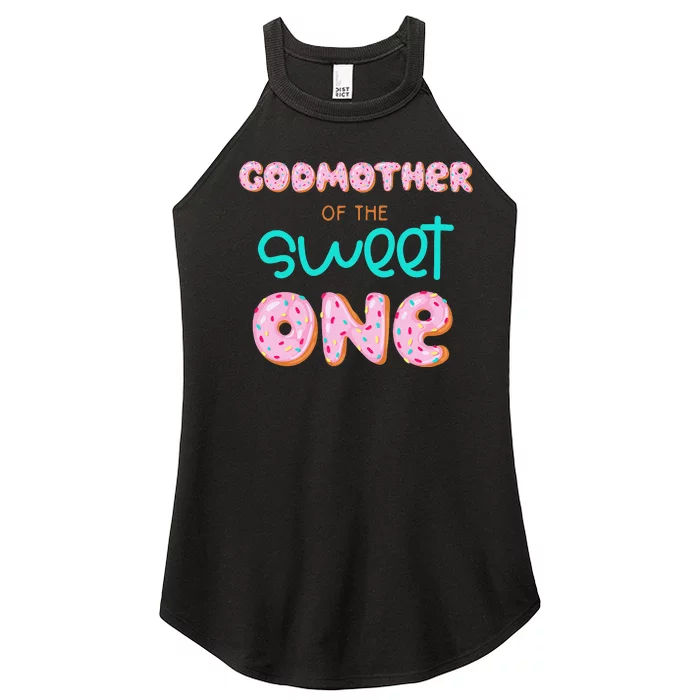 Godmother of Sweet One First Birthday Matching Family Donut Women’s Perfect Tri Rocker Tank